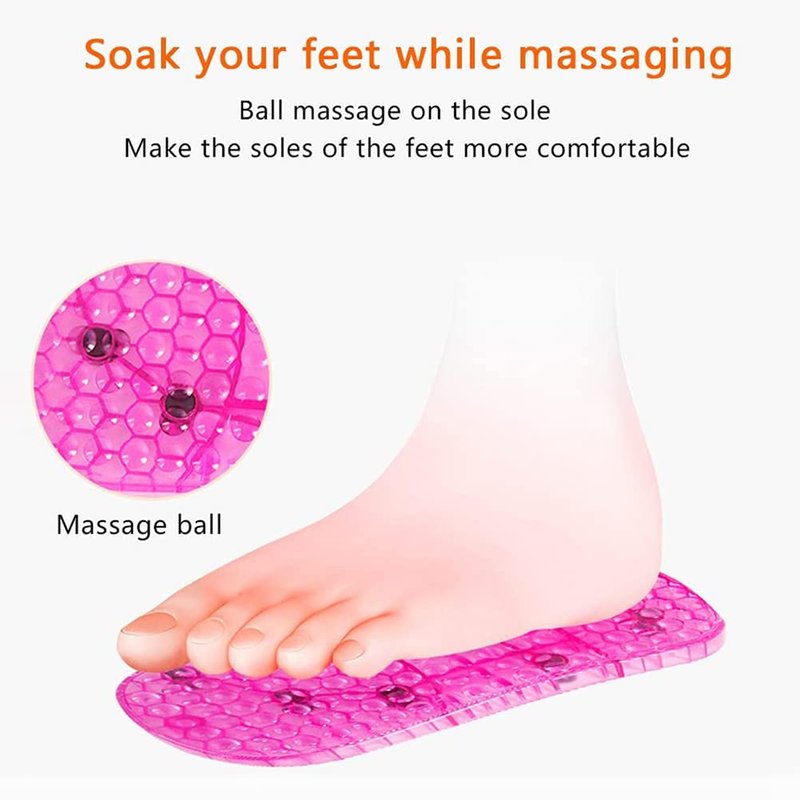 WMKJDS Massage Foot Spa Shoes Portable Feet Soaking Tub, Movable Foot Soaker Pedicure Feet Spa Basin for Thermal Massage to Promote Blood Circulation (Large, Red)
