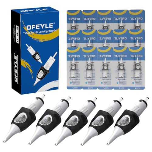 Tattoo Cartridge Needles 20pcs White Disposable Tattoo Needle Cartridges RL RS RM M1 Round Liner Shader Magnum for Rotary Tattoo Machine Pen Permanent Makeup Tattoo Supplies (3RS)