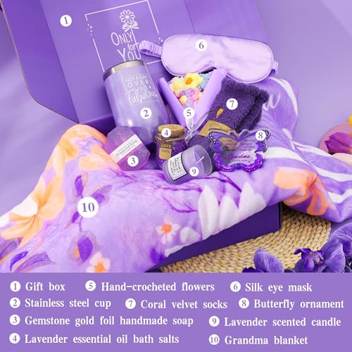 Grandma Christmas Mothers Day Birthday Gifts 10Pcs Set, Premium Natural Skincare Set - Moisturizing & Nourishing Body Care Kit, Ideal Gifts for Grandma Mother¡®s Day(Grandma)