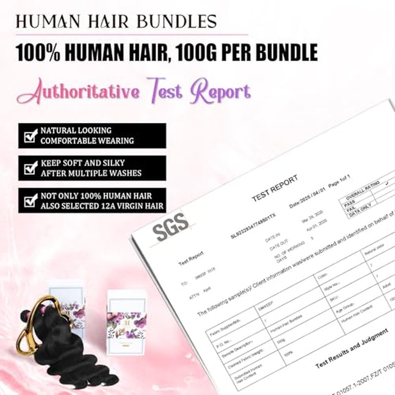 DMKEEP 12A Human Hair Bundles 16 18 20 22 Inch Body Wave Bundles Human Hair 100% Unprocessed Brazilian Raw Virgin Hair 4 Pcs Quick Weave Human Hair Extensions Natural Color