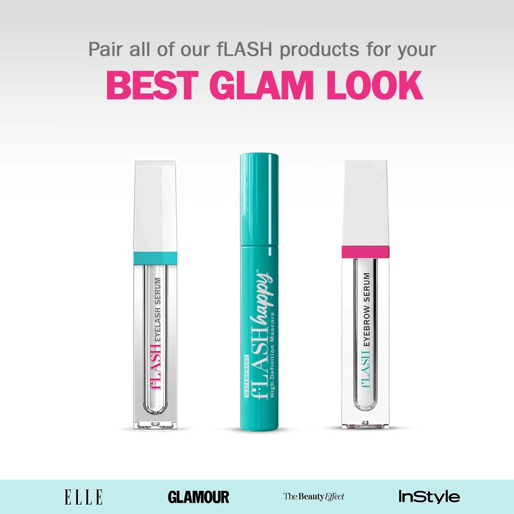 fLASH Eyebrow Serum for Bolder, Fuller, Thicker-looking Brows in 4-6 Weeks - USA Made, Conditions Brows, Safe for Sensitive Skin, Cruelty-free, Vegan, 3 Month Supply - 3mL (0.1 Fl Oz)