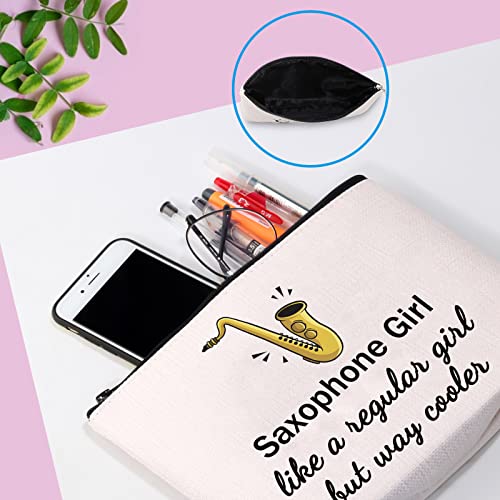 GJTIM Saxophonist Gift Saxophone Player Gift Travel Makeup Bag for Saxophone Lovers (Saxophone Bag)