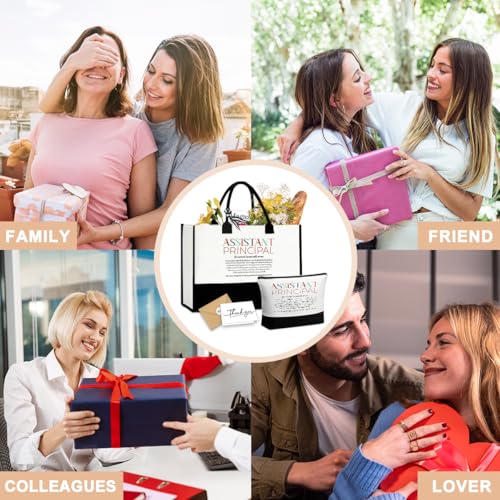 Linen Tote Cosmetic Bag Set Thank You Appreciation Mother's Day Birthday Gifts for Women