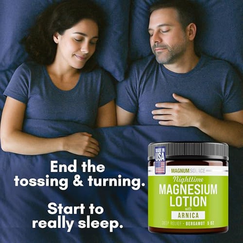 Nighttime Magnesium Lotion with Arnica ? Soothing Relief & Relaxation, Highly Concentrated Magnesium for Muscles & Joints ? Apply to Legs or Feet Before Bed ? Skin-Friendly