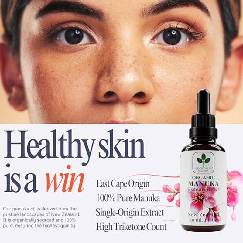 100% Pure Manuka Oil from New Zealand | Therapeutic-Grade Essential Oil for Wound Care, Skin Soothing, Nail & Scalp Health | Undiluted, Cold-Pressed Manuka for Face, Hair & Body