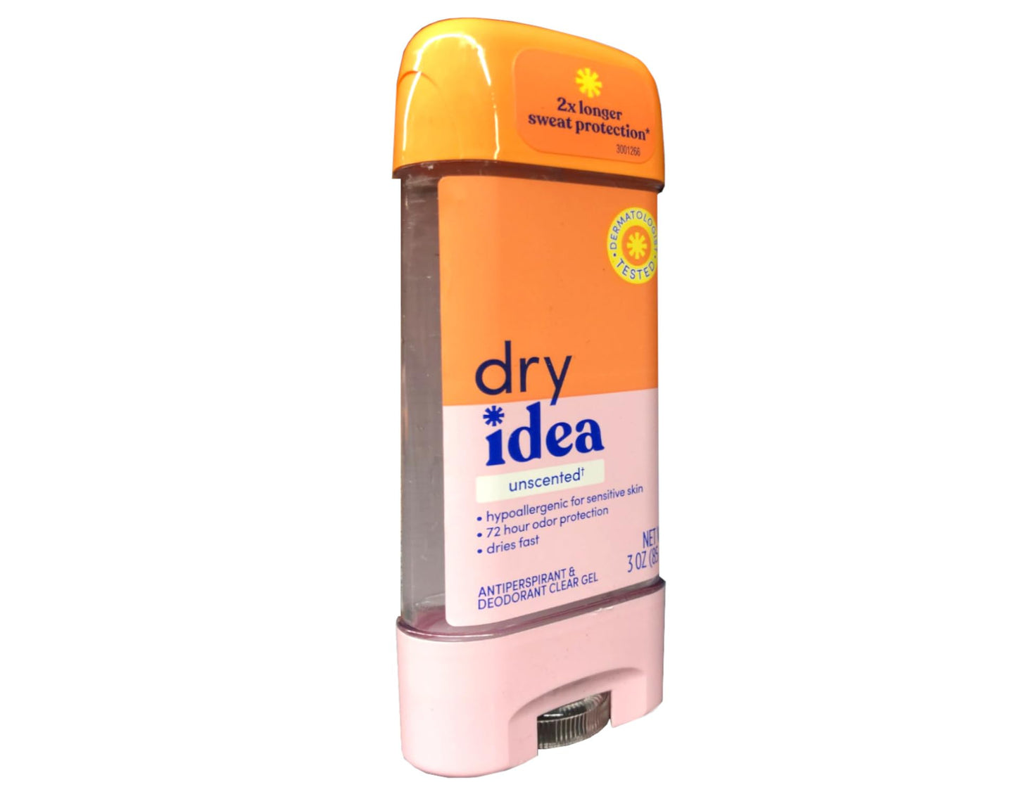 Dry Idea Clear Gel Anti-Perspirant & Deodorant, Advanced Dry, Unscented Hypo-Allergenic, 3.0 Ounce Tubes Packaging May Vary (Pack of 4)