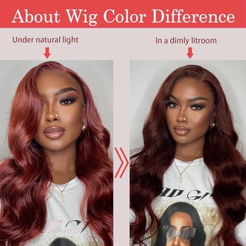Loose Deep Wave Bundles Human Hair with Closure, 12a Reddish Brown Bundles with 4x4 Lace Closure 33# Copper Red Bundles Human Hair (Loose Deep Wave 14 16 18+14free)