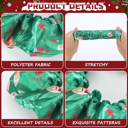 Toulite 48 Pieces Christmas Hair Scrunchies Bulk Soft Elastic Christmas Hairbands Snowman Snowflake Elk Ponytail Holders Winter Xmas Hair Accessories for Women Girls (Vivid Style)