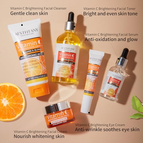 Vitamin C Skin Care Set Moisturizing Hyaluronic Acid Skin Care Kit 5PCS For Women Beauty Set Gift Set