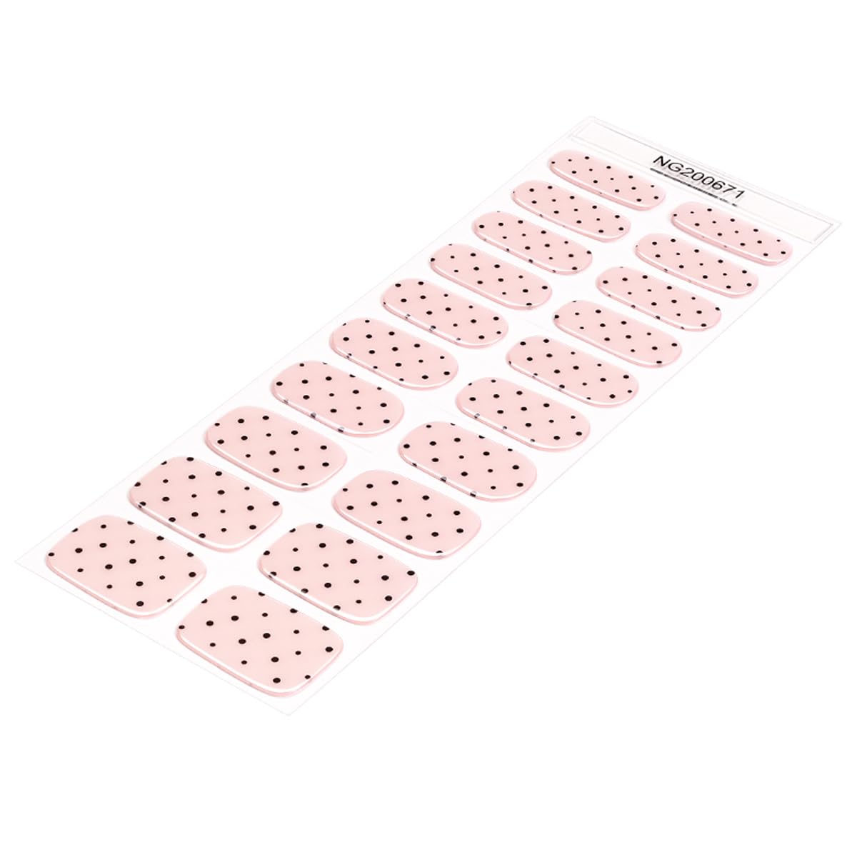 Polka Dot Semi Cured Gel Nail Strips - 20Pcs Pink UV Gel Nail Wraps with Polka Dots Design, Long Lasting Salon-Quality Stickers, Includes Nails File & Wooden Stick - UV/LED Lamp Required