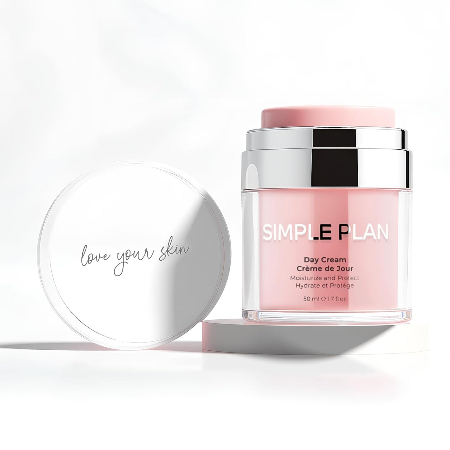 SIMPLE PLAN Daily Hydrating Day Cream with Hyaluronic Acid & Ceramides – Fragrance-Free Advanced Day Cream for Sensitive Skin – Lightweight, Non-Greasy for Men & Women (50ml)