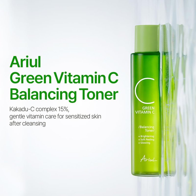 Ariul Green Vitamin C Balancing Toner - Gentle Exfoliation & Skin Balancing with 15% Kakadu-C Complex | 150ml / 5.07 fl. oz