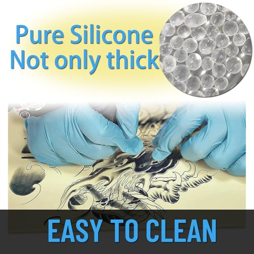 Silicone 3MM Tattoo Fake Skin 10Pcs 7.4X5.6" 3MM Tattoo Practice Skin Thick Soft Silicone Fake Skin for Beginer and Artists