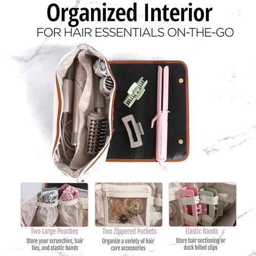 Hair Tools Travel Bag with Heat Resistant Mat, Large Hot Tool Organizer Bag, Curling Iron/Flat Iron Travel Case, Carrying Case for Hair Styling Tools, Travel Must Haves, Travel Essentials for Women