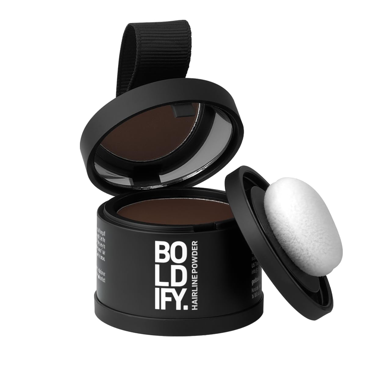 BOLDIFY Hairline Powder - Water-Resistant Root Touch Up Hair Color for Gray Coverage - 24-Hour Stain-Proof, Mess-Free Hair Powder for Thinning Hair (4g, Hazel Brown)
