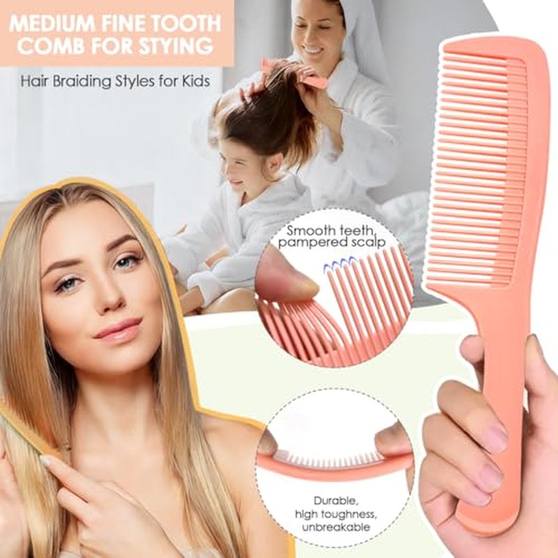 Hair Combs for Women Men, Large Wide Tooth Comb, Fine Tooth, Rat Tail Comb, Comb Set for Wet Curly Thick Thin Hair Styling Detangling (6 PCS)