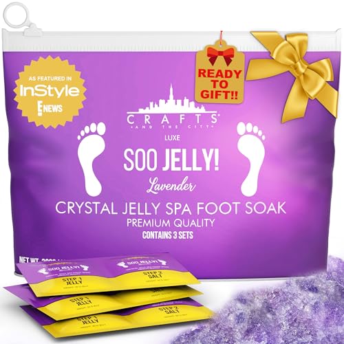 SOO Jelly Pedicure Packs - Pedicure Foot Soak For Feet - Moisturizing Jelly Spa Pedi Soak - Foot Spa Bath Soak For Soaking - Pedicure Foot Gel (Lavender)