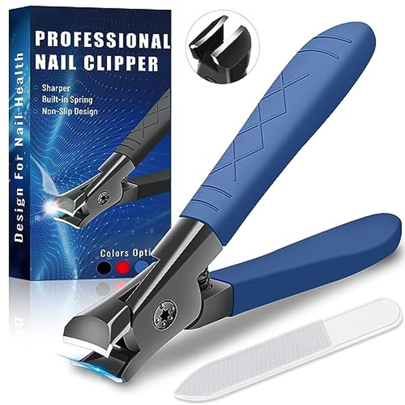 Professional Ultra Sharp Nail Clippers for Thick Finger & Toenails - Long Handle, Suitable for Men, Women & Seniors