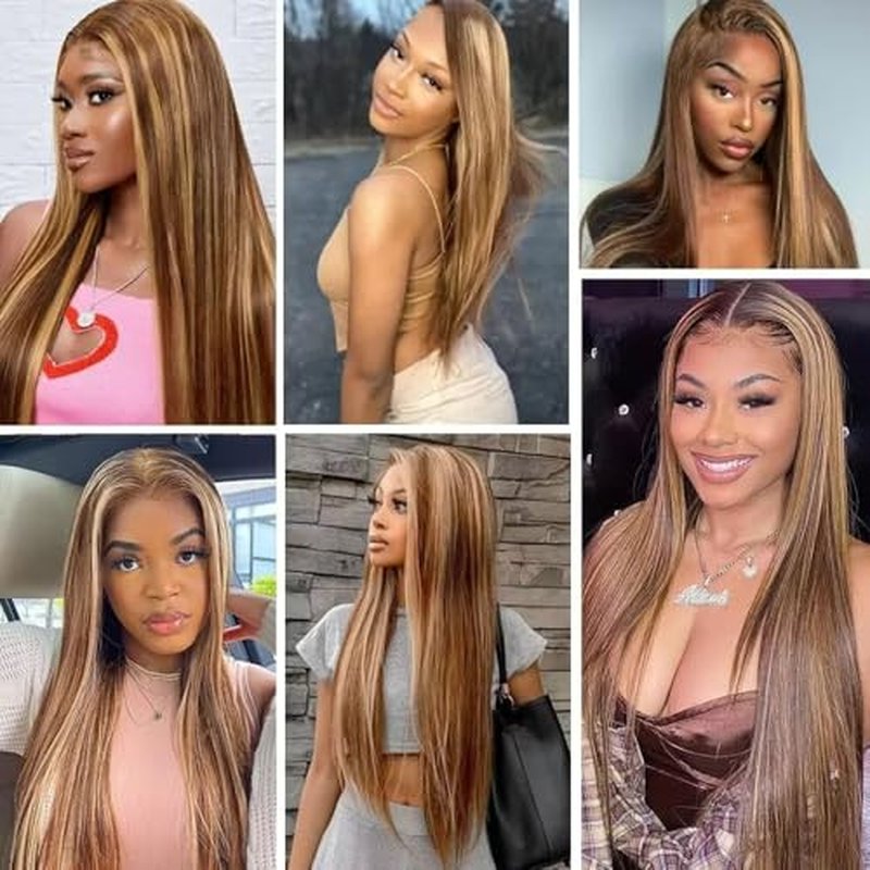 P427 Highlight Blonde Bundles Human Hair Brown Straight 3 Bundles 28 28 28 Inch Unprocessed Brazilian Virgin Honey Blonde Straight Bundle Human Hair Extensions