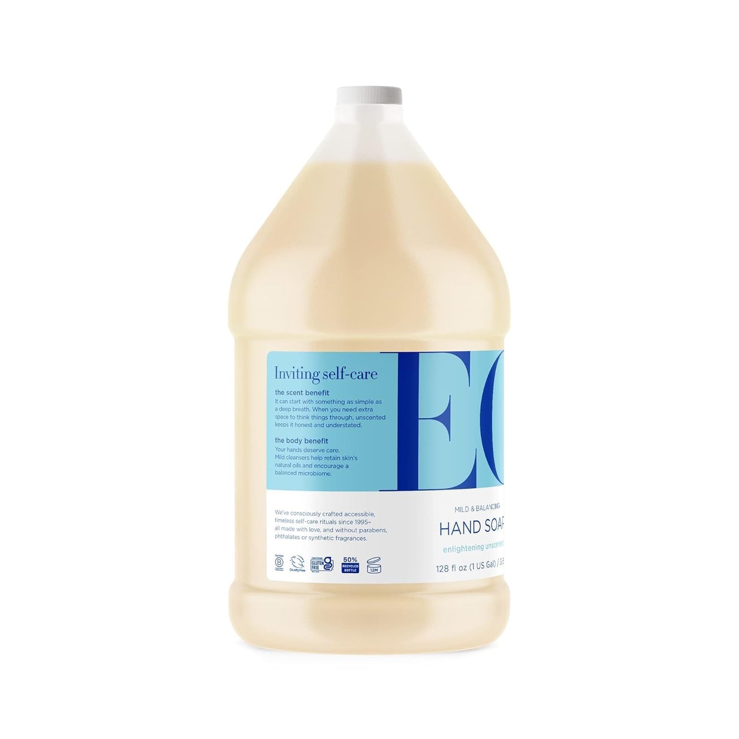 Everyone EO Liquid Hand Soap Refill, 1 Gallon, Unscented, made for Kitchen and Bathroom