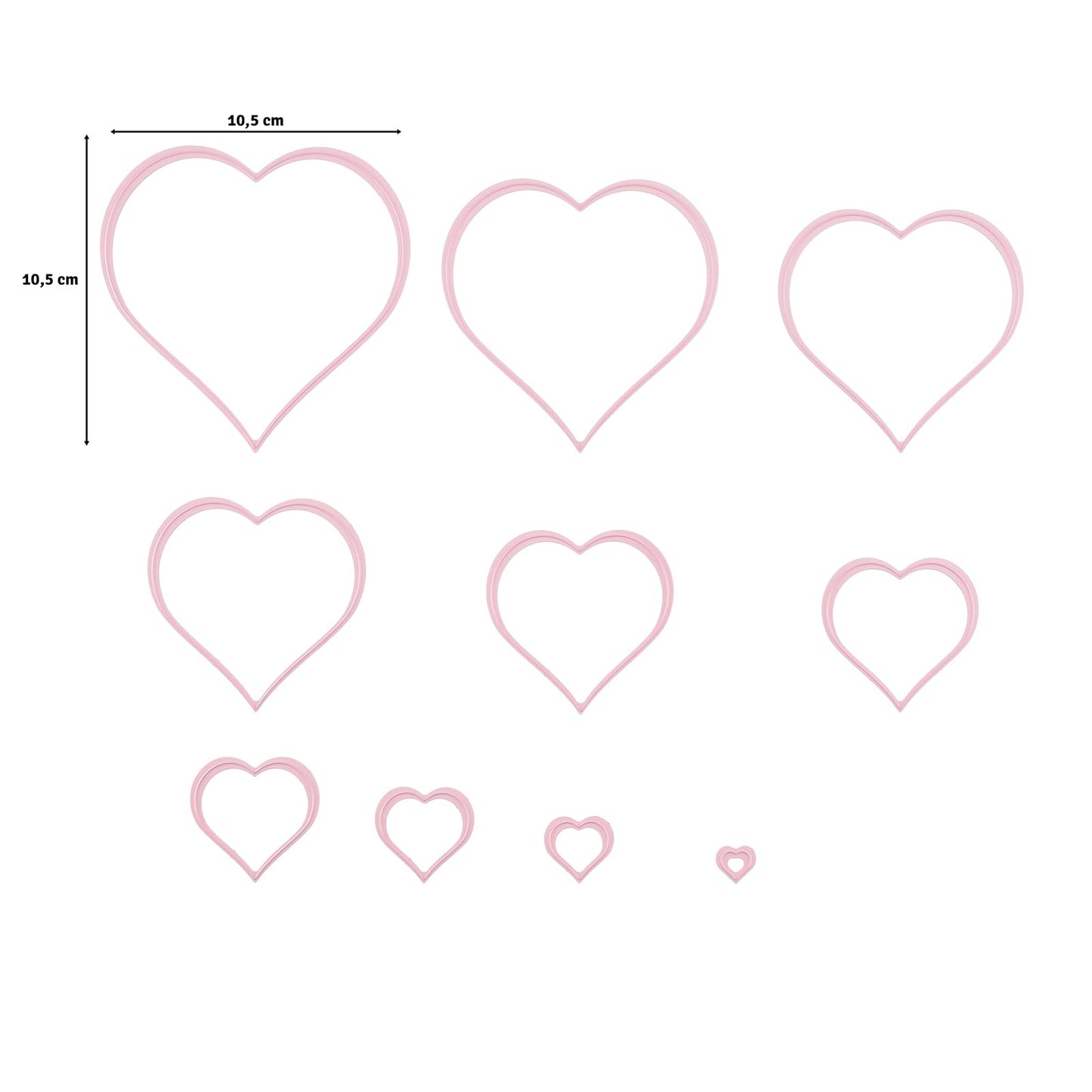 Ecstasy Crafts Nellie's Choice Multi Frame Dies, Heart, 10-Pack