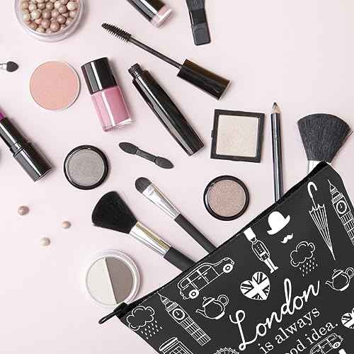 London City Skyline Zipper Pouch Makeup Bag - London Is Always A Good Idea (BLK)