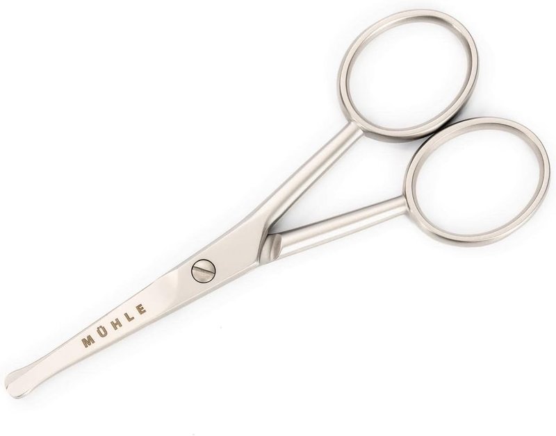 MÜHLE Beard Scissors - 4-Inch Nose & Ear Hair Trimmers | Durable Matt Stainless Steel | Ergonomic Design