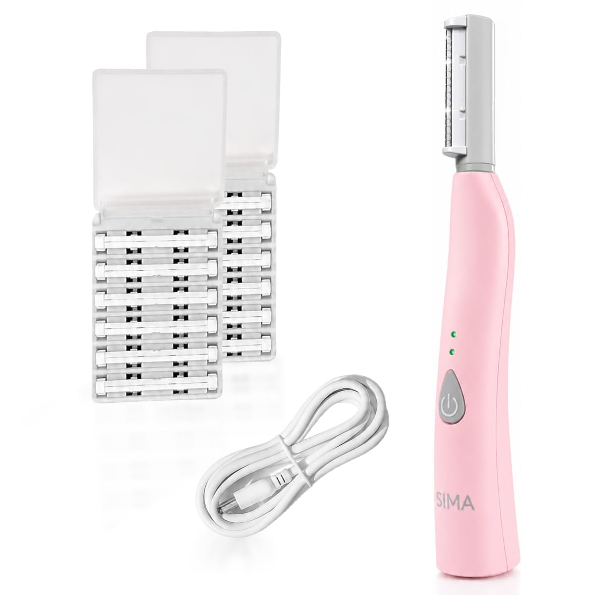 Spa Sciences SIMA DELUXE - Dermaplaning Tool for Painless Facial Exfoliation & Peach Fuzz Removal - 14 Weeks of Treatment Included
