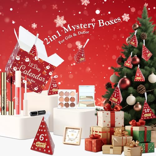 Makeup Advent Calendar 2025 for Kids,12 Days Christmas Makeup Kit Boxed Makeup Gift Set, Advent Calendars Christmas, Daughters makeup set and Girls Xmas Gift(AA01)