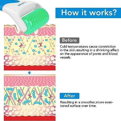 LATME Ice Roller for Face Eyes,Womens Gifts,Face Massager Roller Puffiness Migraine Pain Relief and Minor Injury (Green)