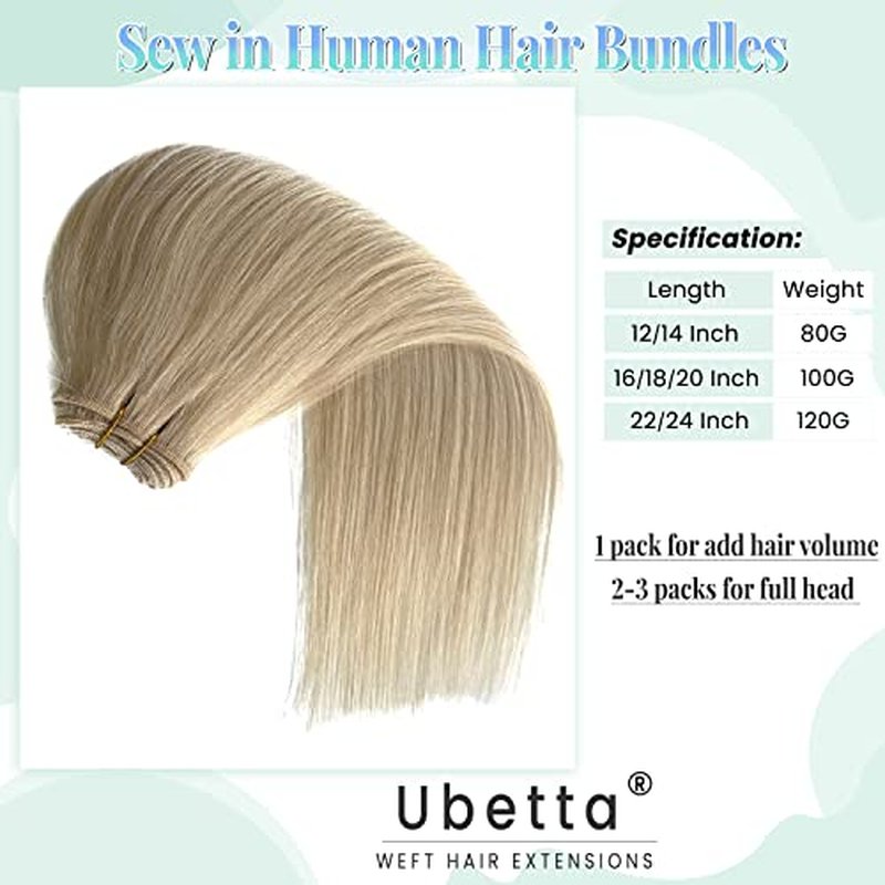 Sew in Hair Extensions Real Human Hair,Weft Hair Extensions Human Hair Bundles Blonde Hand Tied Weft Hair Extensions Human Hair 24 Inch 120G Sew in Weft Hair Extensions for Women
