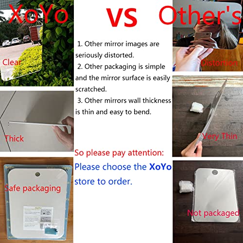 Deluxe Large Fogless Shower Mirror, Fogless Shaving Mirror(7.48 in X 11 ?in), Anit-Fog Shaving Mirror with Hook, Fog Free Wall Hanging Makeup Mirror, Anti Fog Shatterproof Mirror in Bathroom