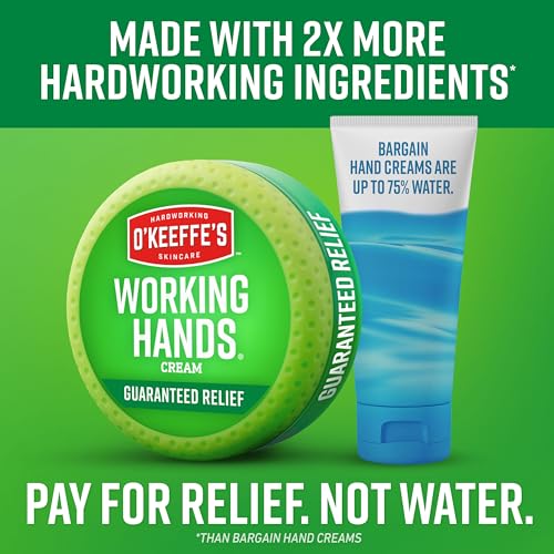 O'Keeffe's Working Hands Hand Cream for Extreme Dryness - 3 oz Tube (2 Pack) - Repairing Skincare for Cracked, Dry Hands