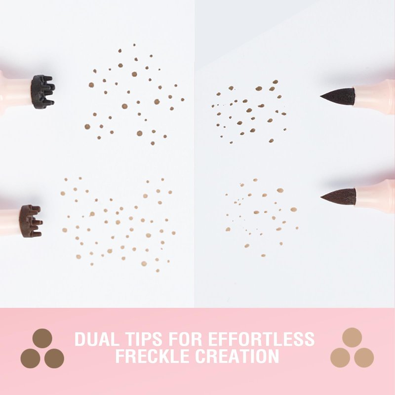 Jolilab Freckle Pen 3-in-1: Dual-Ended Stamp & Precision Tip (Eyeliner/Brow Pencil), 2 Shades Soft Brown/Dark Brown, Waterproof Long-Lasting Smudge-Proof Compact On-the-Go Makeup(SOFT&DARK)