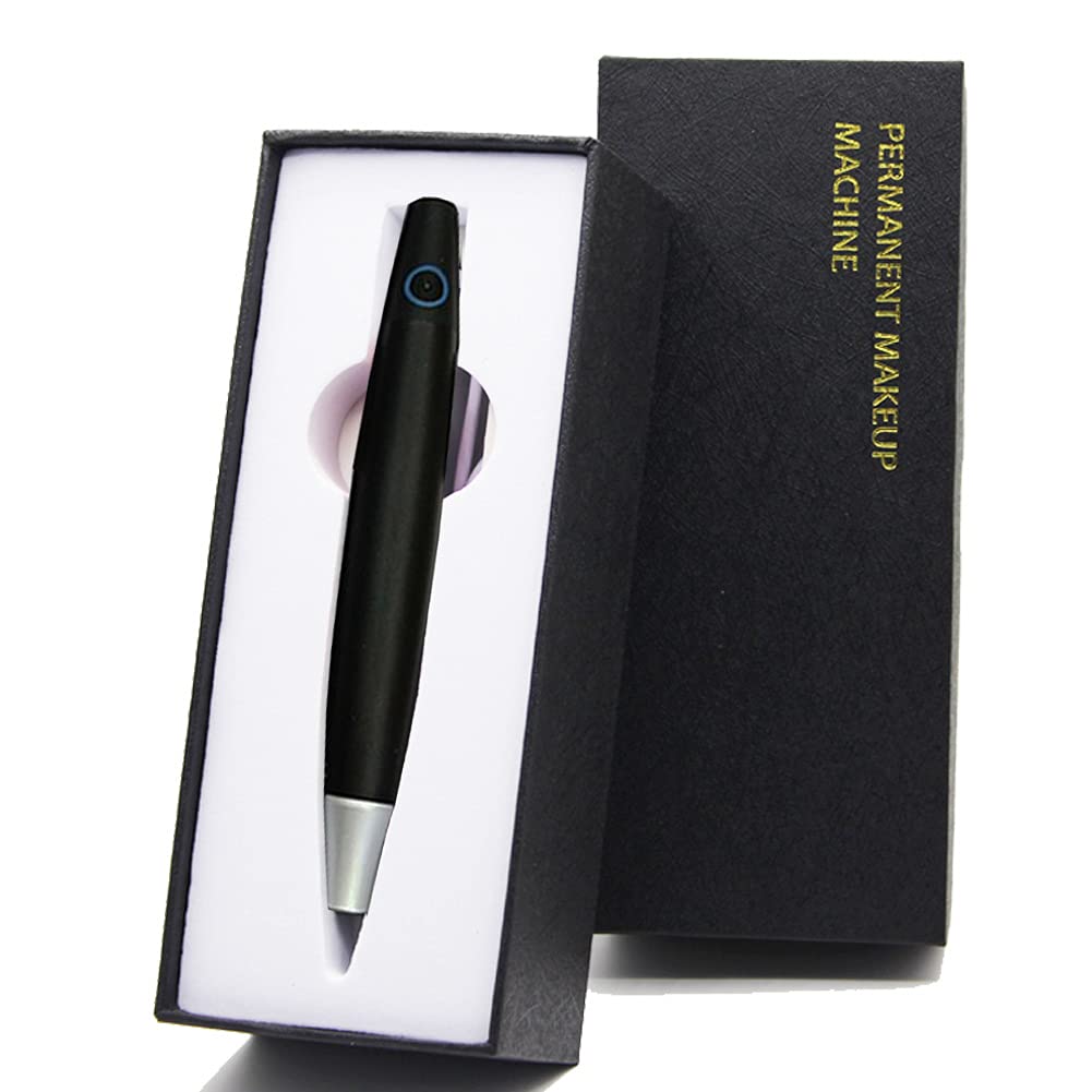 Permanent Eyebrow Makeup Pen - Rotary Tattoo Machine with 10PCS Needles for Eyebrows, Eyeliners, Lips | Black AP686B
