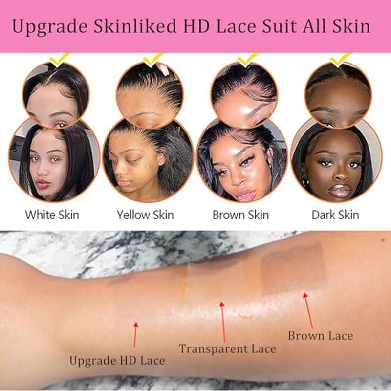 Upgrade Real Skinliked 5X5 HD Closure Human Hair Straight Lace Closure 0.095 mm Ultra Thin Invisible HD Lace Closure Pre Plucked Natural Hairline With Baby Hair 100% Real Human Hair Black 20 Inch