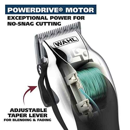 Wahl USA Chrome Pro Corded Clipper Complete Haircutting Kit for Men ? Powerful Total Hair Clipping, Beard Trimming, & Grooming - Model 3024635
