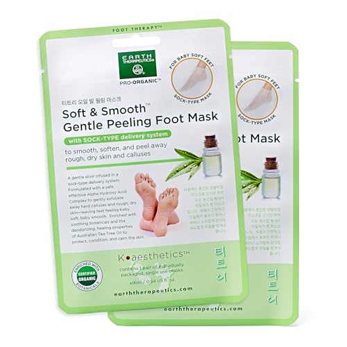 Earth Therapeutics Soft & Smooth Gentle Peeling Foot Mask - 2 Pairs
