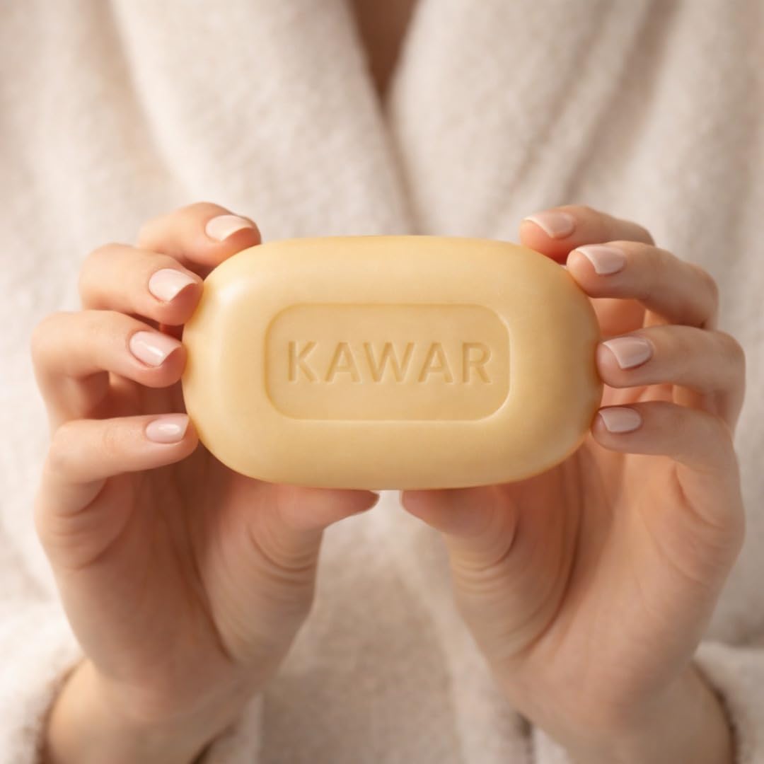 KAWAR Premium Dead Sea Sulfur Soap with Olive Oil, Face & Body Bar