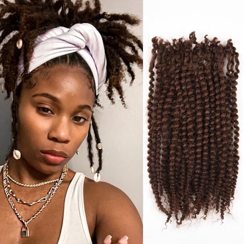 Afro Kinky Curly Bulk Human Hair 50g/pack 100% Real Human Hair for Mini Twist/Braiding/Loc Extensions Curly Hair Natural Afro Bulk for Dreadlocks (4#, 16 Inch-50g)