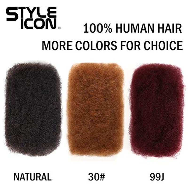 Style Icon 3 Bundles Afro Kinkys Bulk Human Hair (10"/10"/10", Natural Black) - Afro Twist Braiding Hair - Curly Hair Extensions for Dreadlocks Loc