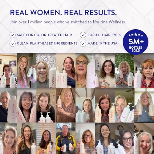 Routine Wellness Anti-Thinning Deep Conditioner for Thinning Hair - DHT Blocker for Hair Loss in Men & Women - Promotes Healthy Hair - Honeysuckle & Rice Milk 14oz