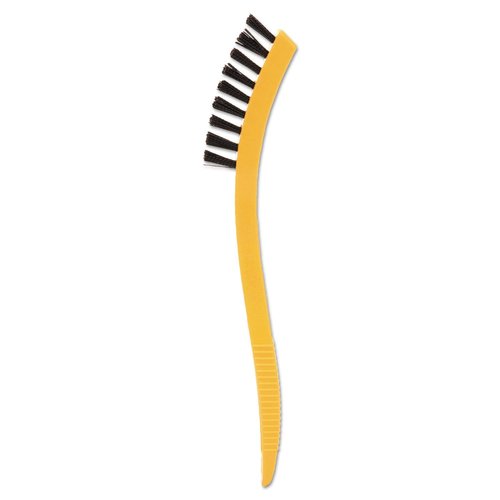Rubbermaid Commercial Products 8.5" Tile and Grout Scrub Brush, Plastic Bristles, Black, for Industrial/Professional Use On Grout, Tile, and Other Small Areas