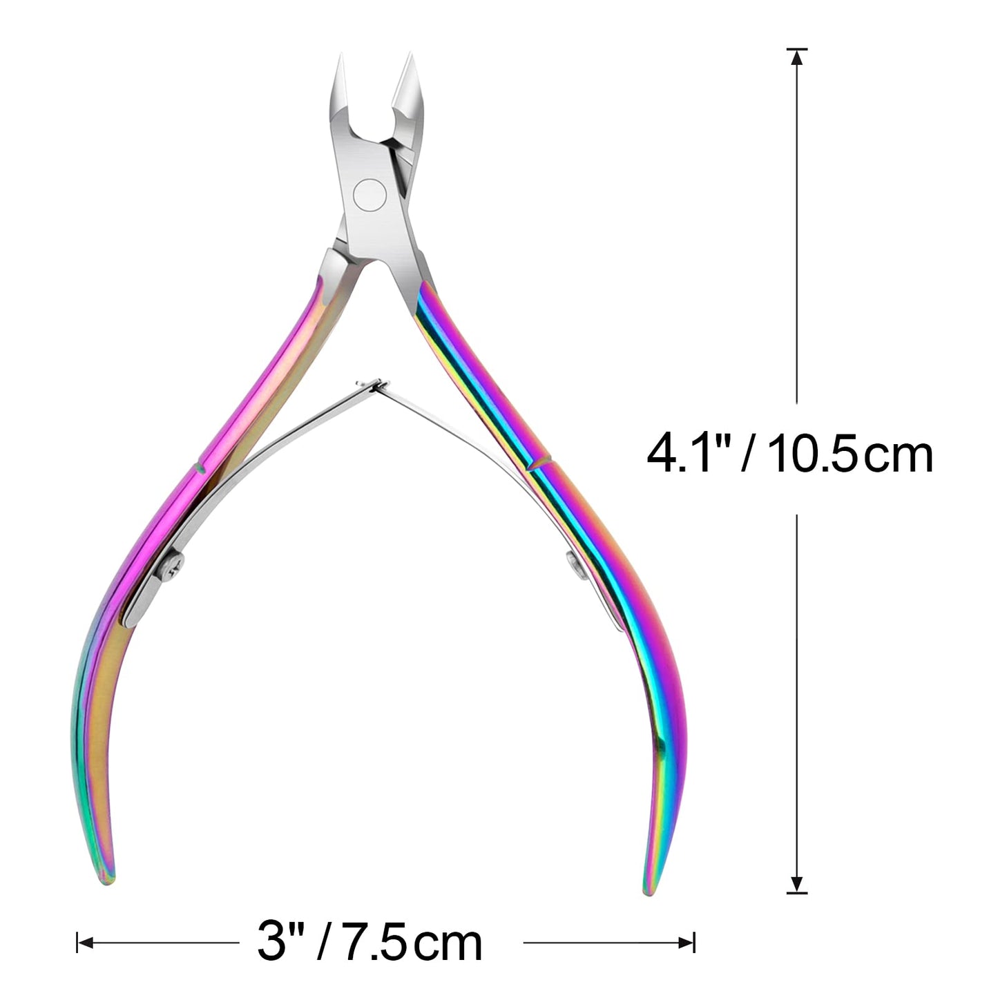 4 Pack Professional Cuticle Nippers, Rainbow Nail Trimmer & Cutter