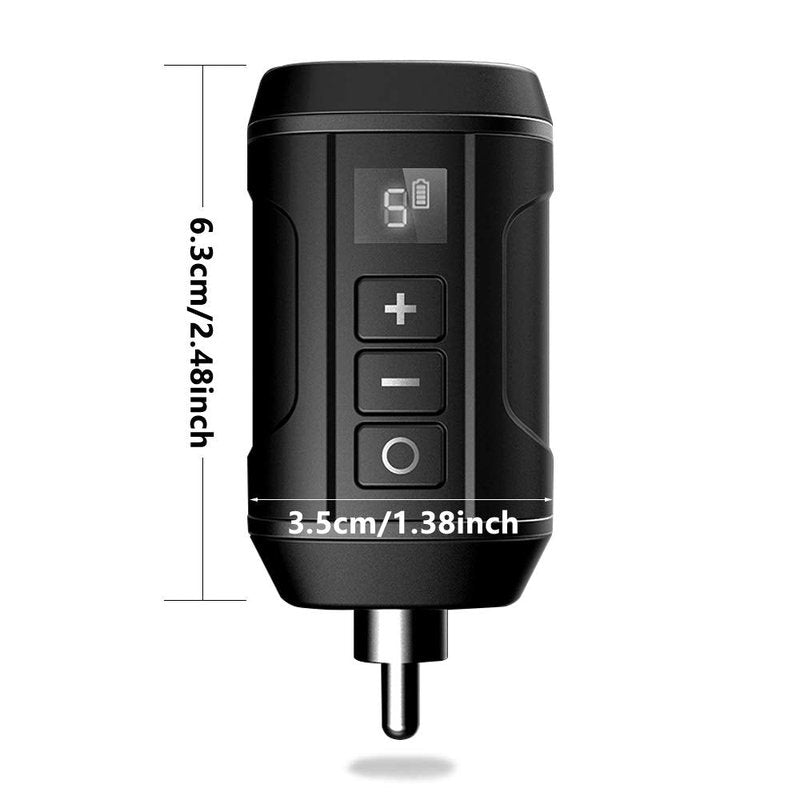 Ambition Tattoo Power Supply - Mini Portable RCA Wireless 1800mAh with LED Display | Compatible with Rotary Tattoo Pen
