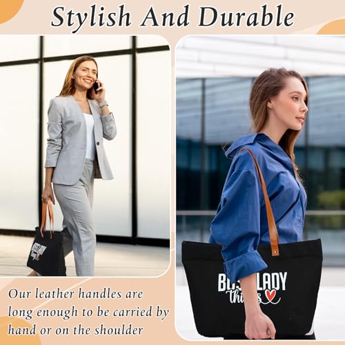 Boss Lady Gift for Women Bosses Day Canvas Tote Bag Makeup Bag Appreciation Gift for Leader Coworker Colleague
