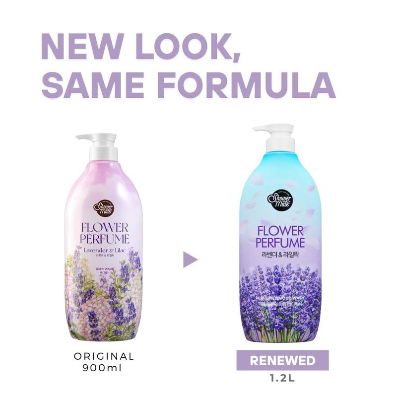 SHOWERMATE Flower Perfume Body Wash 40.57 fl oz / 1.2 L (Purple - Lavender & Lilac)