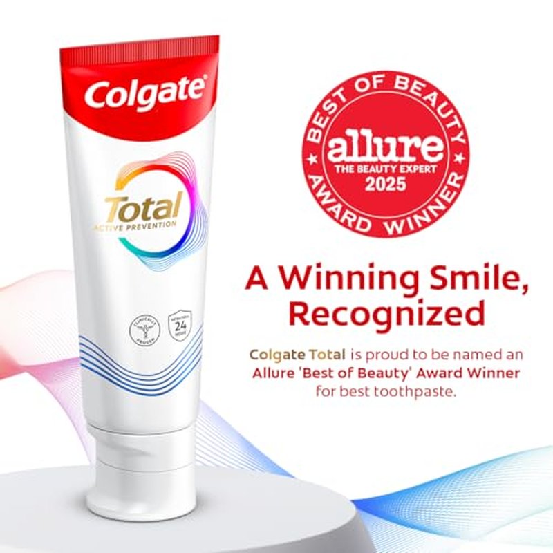 Colgate Total Whitening Toothpaste, Freshens Breath, Whitens Teeth and Provides Sensitivity Relief, Mint Flavor, 24 Pack