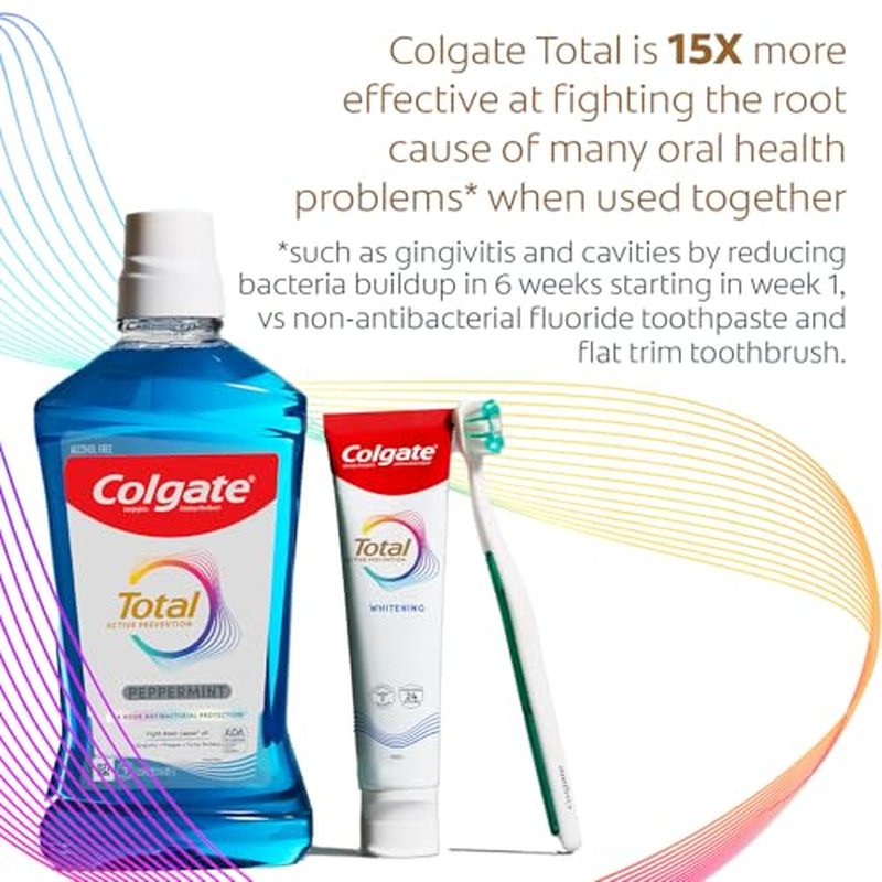 Colgate Total Whitening Toothpaste, Freshens Breath, Whitens Teeth and Provides Sensitivity Relief, Mint Flavor, 24 Pack