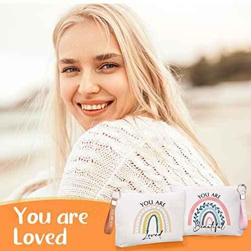 Fumete 20 Set/40 Pcs Nurse Practitioner Week Makeup Bag Bulk Employee Appreciation Keychain Inspirational Office Gift for Women Rad Tech Coworker Team Kindness Week IEW Christmas